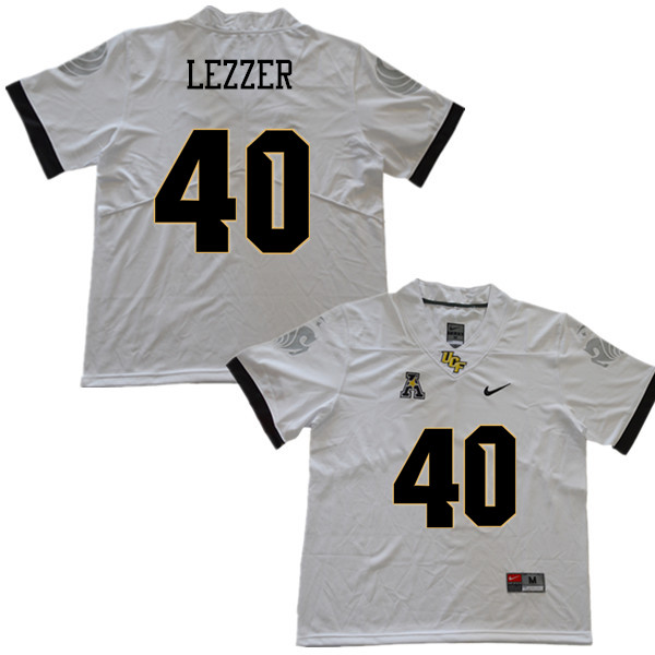 Men #40 Christian Lezzer UCF Knights College Football Jerseys Sale-White